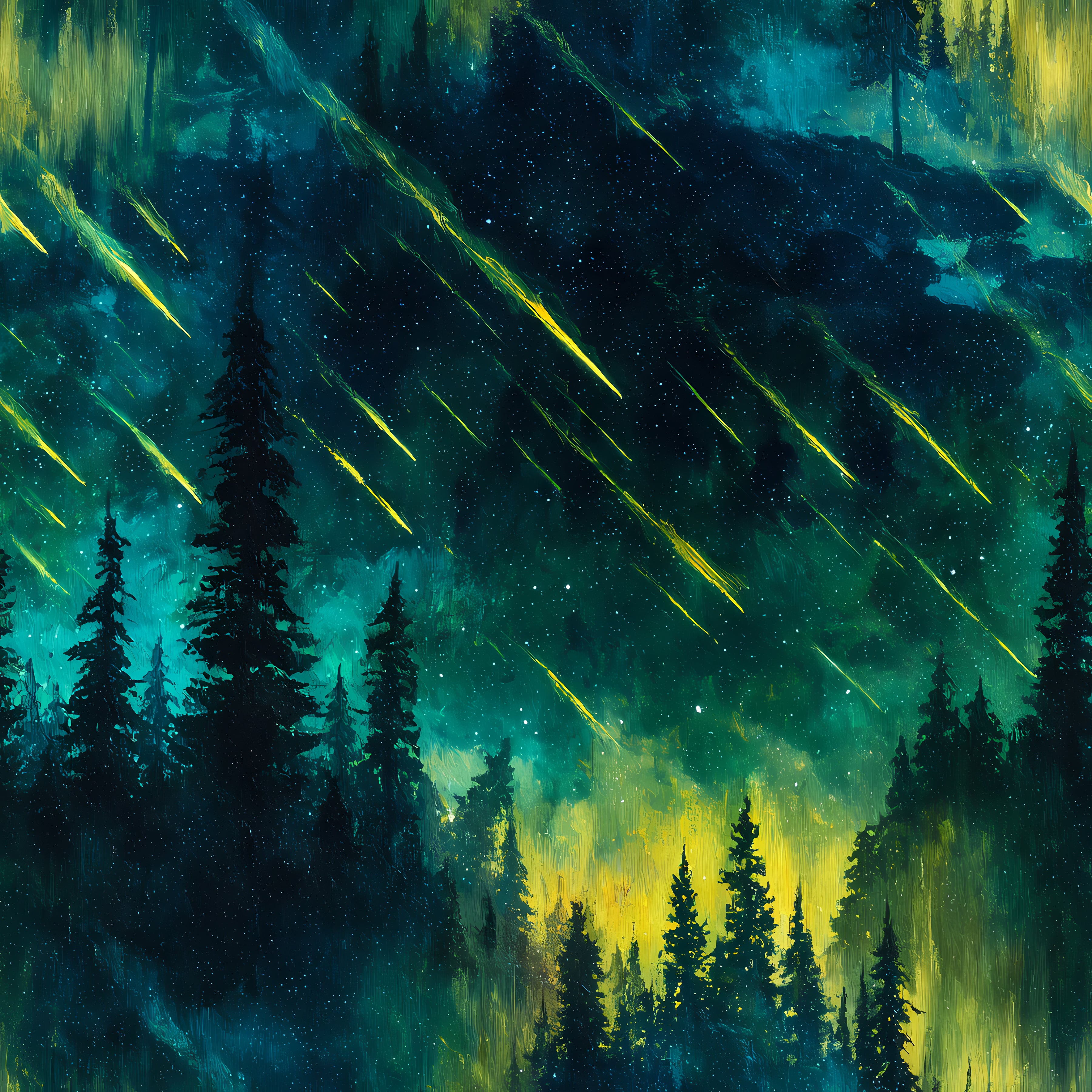 Polarlichter Wald Neue Vorbestellung strengen limitiert